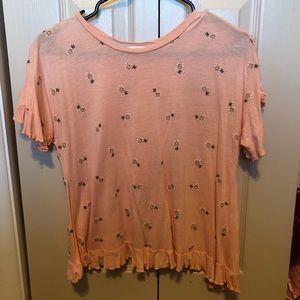 Pink crop top with open back